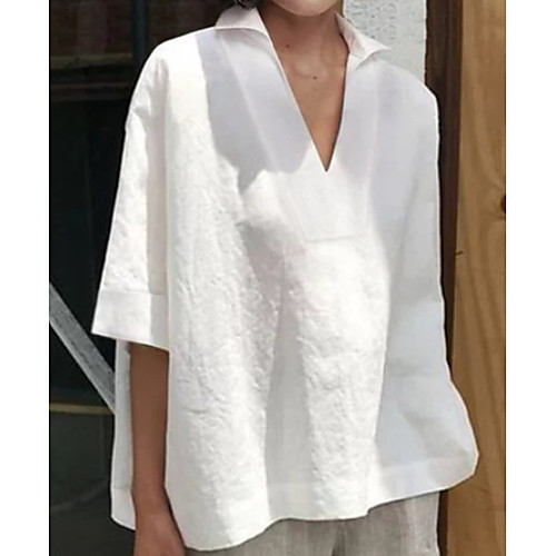 Women's Solid Colored Asymmetric Blouse Daily Shirt Collar White / Blue / Blushing Pink / Orange
Women's Solid Colored Asymmetric Blouse Daily Shirt Collar White / Blue / Blushing Pink / Orange