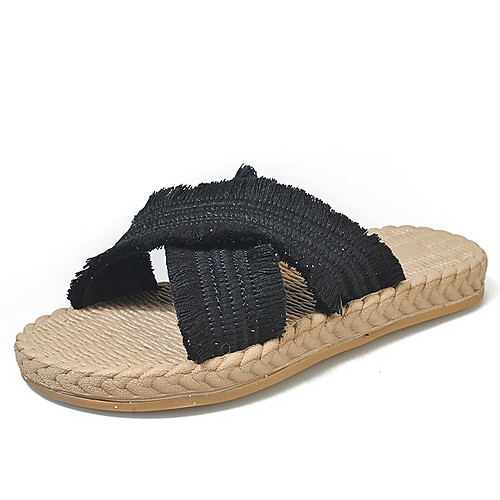 Women's Slippers & Flip-Flops Flat Heel Round Toe Canvas Spring & Summer Almond / Black / Beige
Women's Slippers & Flip-Flops Flat Heel Round Toe Canvas Spring & Summer Almond / Black / Beige
