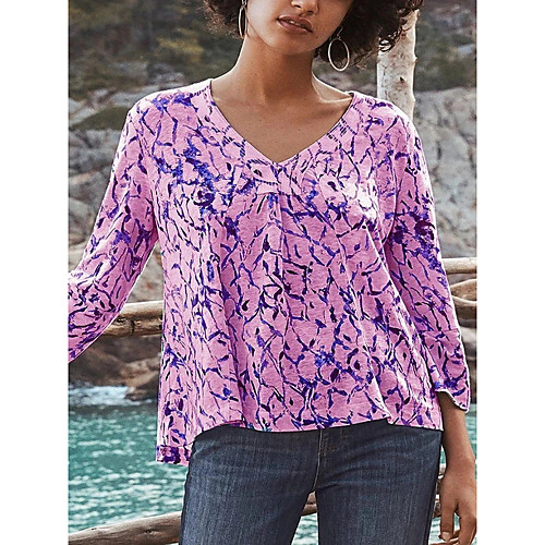 Women's Geometric Print T-shirt Daily V Neck White / Purple / Yellow / Blushing Pink
Women's Geometric Print T-shirt Daily V Neck White / Purple / Yellow / Blushing Pink