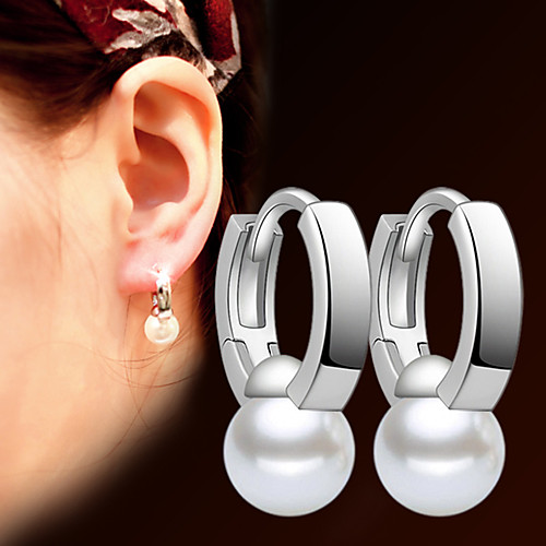 Women's Hoop Earrings Earrings Classic Fashion Punk Trendy Romantic Sweet Cute Imitation Pearl Earrings Jewelry Silver For Gift Date Street Birthday Festival 1 Pair
Women's Hoop Earrings Earrings Classic Fashion Punk Trendy Romantic Sweet Cute Imitation Pearl Earrings Jewelry Silver For Gift Date Street Birthday Festival 1 Pair