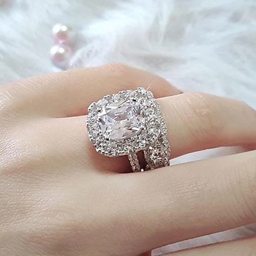 10 carat Synthetic Diamond Ring Silver For Women's Square Cut Stylish Luxury Classic Elegant Wedding Party Evening Formal High Quality Big 1 set
10 carat Synthetic Diamond Ring Silver For Women's Square Cut Stylish Luxury Classic Elegant Wedding Party Evening Formal High Quality Big 1 set
