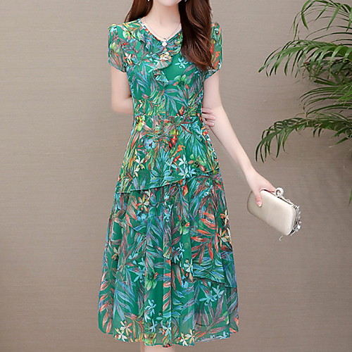 Women's A Line Dress - Short Sleeves Geometric V Neck Blushing Pink Green L XL XXL XXXL XXXXL XXXXXL
Women's A Line Dress - Short Sleeves Geometric V Neck Blushing Pink Green L XL XXL XXXL XXXXL XXXXXL