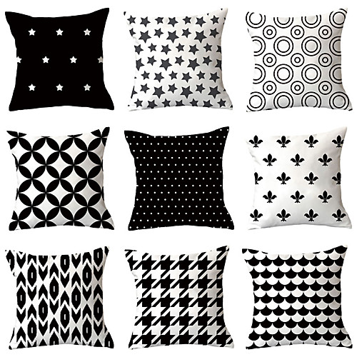 9 pcs Polyester Pillow Cover, Geometric Geometic Simple Classic Square Traditional Classic
9 pcs Polyester Pillow Cover, Geometric Geometic Simple Classic Square Traditional Classic