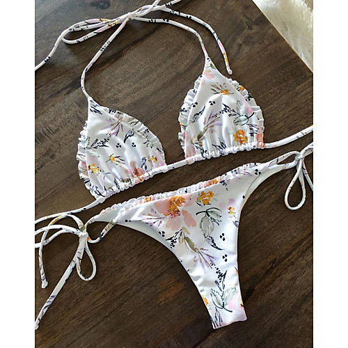 Women's Basic White Halter Cheeky Bikini Swimwear Swimsuit - Geometric Backless S M L White
Women's Basic White Halter Cheeky Bikini Swimwear Swimsuit - Geometric Backless S M L White