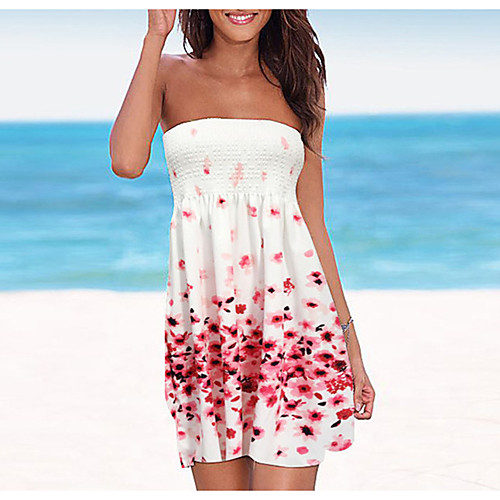 Women's Sheath Dress - Sleeveless Floral Print Backless Print Strapless Sexy Street chic Daily Going out Black Blue Purple Red Blushing Pink Rainbow S M L XL
Women's Sheath Dress - Sleeveless Floral Print Backless Print Strapless Sexy Street chic Daily Going out Black Blue Purple Red Blushing Pink Rainbow S M L XL