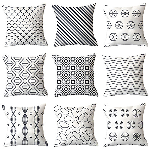 9 pcs Polyester Pillow Cover, Geometric Geometic Simple Classic Square Traditional Classic
9 pcs Polyester Pillow Cover, Geometric Geometic Simple Classic Square Traditional Classic
