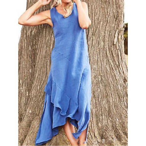 Women's Maxi Tunic Dress - Sleeveless Solid Color V Neck Wine Blue Yellow Gray S M L XL XXL
Women's Maxi Tunic Dress - Sleeveless Solid Color V Neck Wine Blue Yellow Gray S M L XL XXL