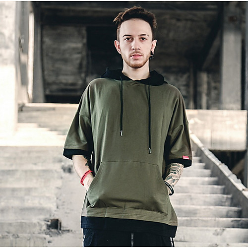 Men's Color Block T-shirt - Cotton Sports Hooded Black / Purple / Red / Yellow / Khaki / Green / Gray / Short Sleeve
Men's Color Block T-shirt - Cotton Sports Hooded Black / Purple / Red / Yellow / Khaki / Green / Gray / Short Sleeve