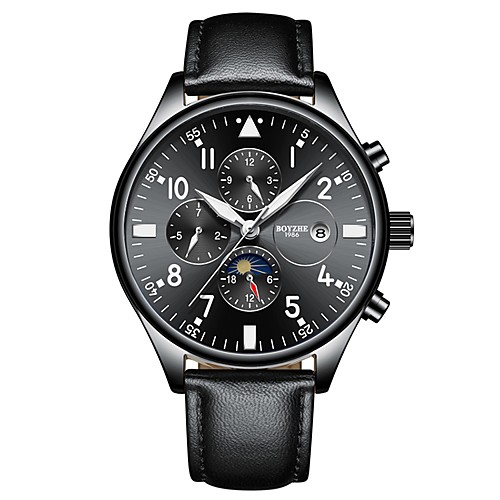 Men's Sport Watch Automatic self-winding Sporty Stylish Genuine Leather Black / Silver / Orange 30 m Water Resistant / Waterproof Calendar / date / day Shock Resistant Analog Casual - Blue Brown Black
Men's Sport Watch Automatic self-winding Sporty Stylish Genuine Leather Black / Silver / Orange 30 m Water Resistant / Waterproof Calendar / date / day Shock Resistant Analog Casual - Blue Brown Black