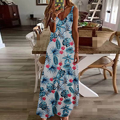 Women's Maxi Sheath Dress - Sleeveless Geometric Print Strap Boho Daily White Black Red Green S M L XL XXL XXXL XXXXL XXXXXL
Women's Maxi Sheath Dress - Sleeveless Geometric Print Strap Boho Daily White Black Red Green S M L XL XXL XXXL XXXXL XXXXXL