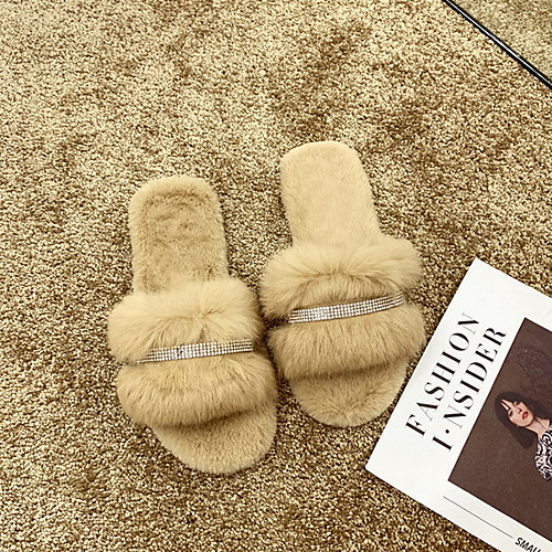 Women's Slippers & Flip-Flops Flat Heel Round Toe Rabbit Fur Summer Black / White / Green
Women's Slippers & Flip-Flops Flat Heel Round Toe Rabbit Fur Summer Black / White / Green