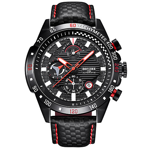 Men's Sport Watch Automatic self-winding Modern Style Sporty Genuine Leather Black 30 m Water Resistant / Waterproof Calendar / date / day Shock Resistant Analog Casual Outdoor - Black / Silver Black
Men's Sport Watch Automatic self-winding Modern Style Sporty Genuine Leather Black 30 m Water Resistant / Waterproof Calendar / date / day Shock Resistant Analog Casual Outdoor - Black / Silver Black