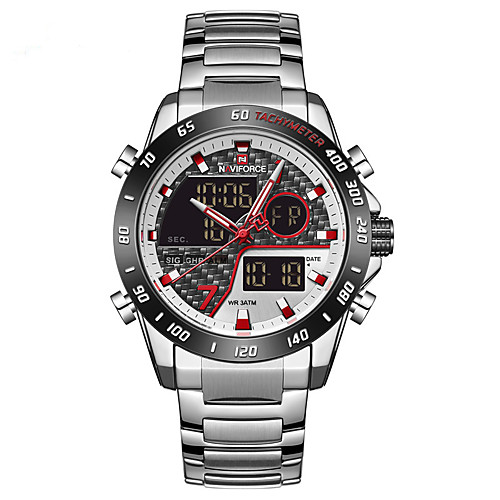 NAVIFORCE Men's Sport Watch Japanese Quartz Modern Style Sporty Stainless Steel Black / Blue / Silver 30 m Calendar / date / day Chronograph Alarm Clock Analog - Digital Outdoor Army - BlackGloden
NAVIFORCE Men's Sport Watch Japanese Quartz Modern Style Sporty Stainless Steel Black / Blue / Silver 30 m Calendar / date / day Chronograph Alarm Clock Analog - Digital Outdoor Army - BlackGloden