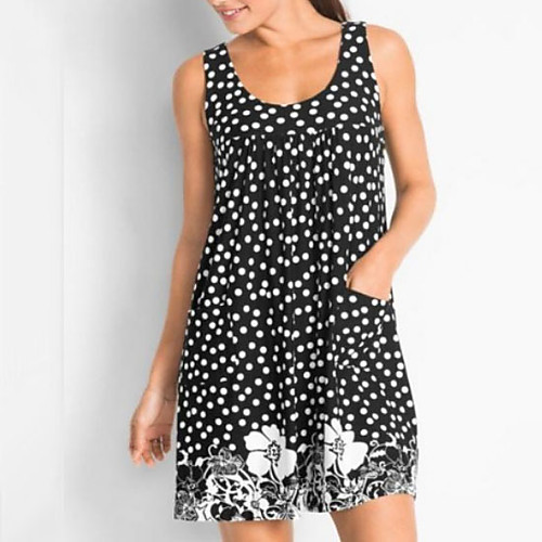 Women's Sheath Dress - Sleeveless Polka Dot Floral Strap Wine Black Blue Green L XL XXL XXXL
Women's Sheath Dress - Sleeveless Polka Dot Floral Strap Wine Black Blue Green L XL XXL XXXL