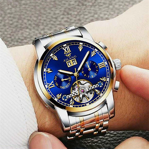 Men's Steel Band Watches Automatic self-winding Tourbillion Stainless Steel 30 m Water Resistant / Waterproof Calendar / date / day Day Date Analog Casual Fashion - Black / Silver BlackGloden
Men's Steel Band Watches Automatic self-winding Tourbillion Stainless Steel 30 m Water Resistant / Waterproof Calendar / date / day Day Date Analog Casual Fashion - Black / Silver BlackGloden