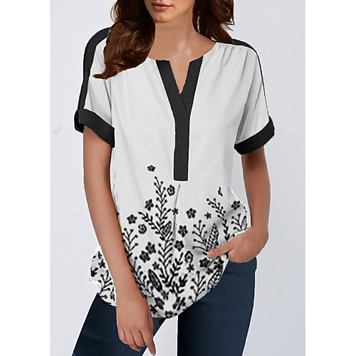 Women's Daily Chic & Modern / Casual / Daily / Fashion Blouse - Floral V Neck White
Women's Daily Chic & Modern / Casual / Daily / Fashion Blouse - Floral V Neck White