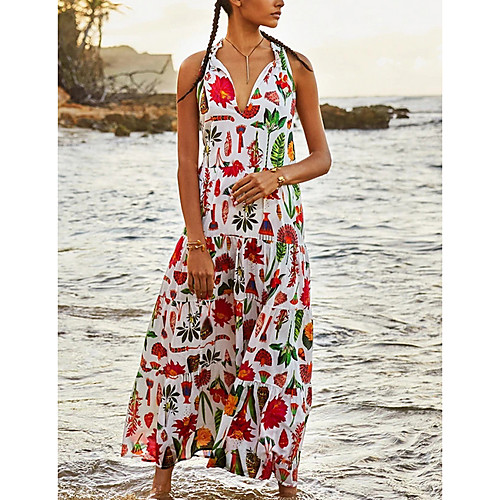 Women's Maxi A Line Dress - Sleeveless Geometric Sequins Tassel Fringe V Neck Elegant White S M L XL
Women's Maxi A Line Dress - Sleeveless Geometric Sequins Tassel Fringe V Neck Elegant White S M L XL