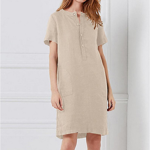 Women's Shift Dress - Short Sleeves Solid Color Summer Elegant Holiday Home Loose Wine Black Khaki Gray S M L XL XXL XXXL XXXXL XXXXXL
Women's Shift Dress - Short Sleeves Solid Color Summer Elegant Holiday Home Loose Wine Black Khaki Gray S M L XL XXL XXXL XXXXL XXXXXL