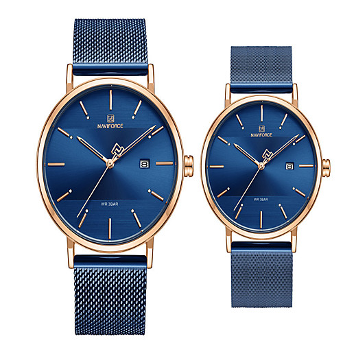 NAVIFORCE Dress Watch Casual Fashion Blue Silver Brown Stainless Steel Japanese Quartz Black / Silver Gold Blue Water Resistant / Waterproof New Design Shock Resistant 30 m 1 set Analog Two Years
NAVIFORCE Dress Watch Casual Fashion Blue Silver Brown Stainless Steel Japanese Quartz Black / Silver Gold Blue Water Resistant / Waterproof New Design Shock Resistant 30 m 1 set Analog Two Years