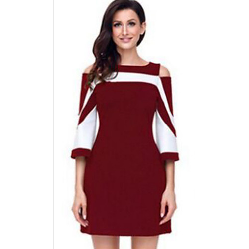 Women's A Line Dress - Half Sleeve Color Block Square Neck Wine Black Blue Navy Blue S M L XL XXL XXXL
Women's A Line Dress - Half Sleeve Color Block Square Neck Wine Black Blue Navy Blue S M L XL XXL XXXL
