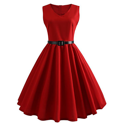 Women's Sheath Dress - Sleeveless Solid Color Summer V Neck Formal 2020 Black Blue Red S M L XL XXL
Women's Sheath Dress - Sleeveless Solid Color Summer V Neck Formal 2020 Black Blue Red S M L XL XXL