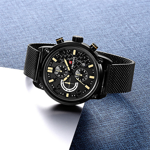 Men's Steel Band Watches Japanese Quartz Stainless Steel 30 m Water Resistant / Waterproof Chronograph Day Date Analog Fashion Cool - BlackGloden Red Black / Blue One Year Battery Life
Men's Steel Band Watches Japanese Quartz Stainless Steel 30 m Water Resistant / Waterproof Chronograph Day Date Analog Fashion Cool - BlackGloden Red Black / Blue One Year Battery Life