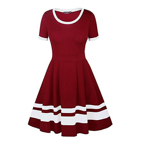 Women's A Line Dress - Short Sleeves Color Block Basic Daily Wine Black Blue S M L XL XXL
Women's A Line Dress - Short Sleeves Color Block Basic Daily Wine Black Blue S M L XL XXL