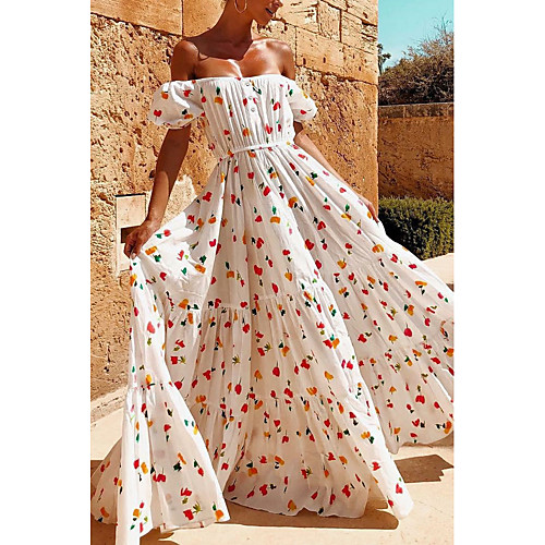 Women's Maxi Sundress Dress - Short Sleeves Floral Summer Off Shoulder Boho 2020 White S M L XL
Women's Maxi Sundress Dress - Short Sleeves Floral Summer Off Shoulder Boho 2020 White S M L XL