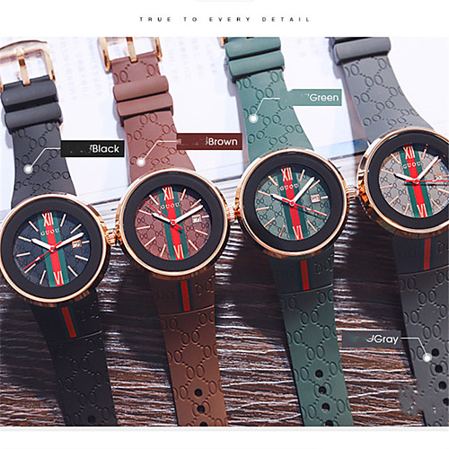 Men's Dress Watch Japanese Quartz Silicone 30 m Water Resistant / Waterproof Calendar / date / day Day Date Analog Casual Fashion - Green Brown Black One Year Battery Life
Men's Dress Watch Japanese Quartz Silicone 30 m Water Resistant / Waterproof Calendar / date / day Day Date Analog Casual Fashion - Green Brown Black One Year Battery Life