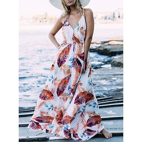 Women's Maxi Sundress Dress - Sleeveless Print Strap White Black Blue Red Light Blue S M L XL
Women's Maxi Sundress Dress - Sleeveless Print Strap White Black Blue Red Light Blue S M L XL