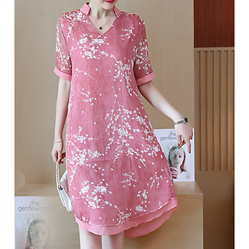 Women's Asymmetrical A Line Dress - Short Sleeves Print V Neck Black Blue Blushing Pink L XL XXL XXXL XXXXL XXXXXL
Women's Asymmetrical A Line Dress - Short Sleeves Print V Neck Black Blue Blushing Pink L XL XXL XXXL XXXXL XXXXXL