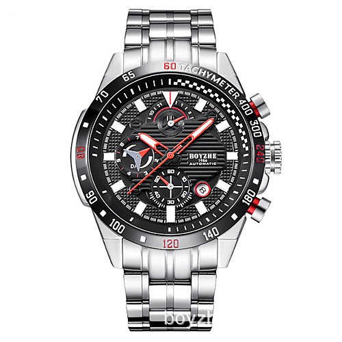 Men's Sport Watch Automatic self-winding Modern Style Sporty Stainless Steel Black / Silver 30 m Water Resistant / Waterproof Calendar / date / day Shock Resistant Analog Casual Outdoor - Black
Men's Sport Watch Automatic self-winding Modern Style Sporty Stainless Steel Black / Silver 30 m Water Resistant / Waterproof Calendar / date / day Shock Resistant Analog Casual Outdoor - Black