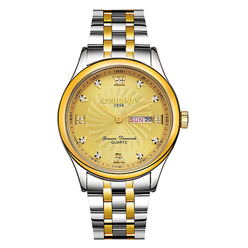 KINGNUOS Men's Steel Band Watches Quartz Stylish Stainless Steel Silver 30 m Water Resistant / Waterproof Calendar / date / day Casual Watch Analog Casual - BlackGloden WhiteGold Gold
KINGNUOS Men's Steel Band Watches Quartz Stylish Stainless Steel Silver 30 m Water Resistant / Waterproof Calendar / date / day Casual Watch Analog Casual - BlackGloden WhiteGold Gold
