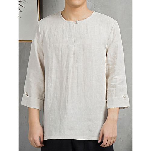 Men's Plus Size Solid Colored T-shirt - Linen Daily Round Neck White / Camel / Light Green / Navy Blue / Beige
Men's Plus Size Solid Colored T-shirt - Linen Daily Round Neck White / Camel / Light Green / Navy Blue / Beige