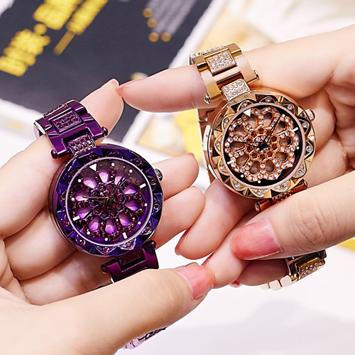 Women's Digital Watch Synthetic Diamond Flower Skeleton Blue Gold Purple Stainless Steel Chinese Quartz Purple Gold Blue Water Resistant / Waterproof Diamond Hollow Engraving 30 m 1 set Analog One
Women's Digital Watch Synthetic Diamond Flower Skeleton Blue Gold Purple Stainless Steel Chinese Quartz Purple Gold Blue Water Resistant / Waterproof Diamond Hollow Engraving 30 m 1 set Analog One