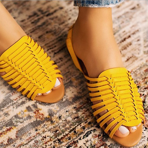 Women's Sandals Summer Flat Heel Open Toe Roman Shoes Daily PU Yellow / Brown / Black
Women's Sandals Summer Flat Heel Open Toe Roman Shoes Daily PU Yellow / Brown / Black