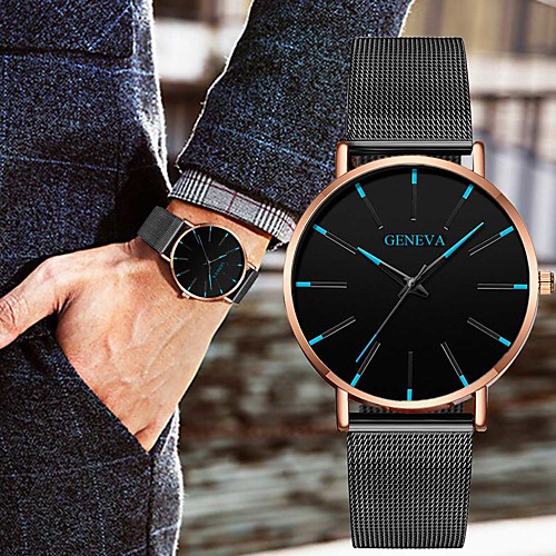 Men's Steel Band Watches Quartz Stylish Stainless Steel Black / Silver 30 m Casual Watch Large Dial Analog Casual Minimalist - BlackGloden Blue Silver One Year Battery Life
Men's Steel Band Watches Quartz Stylish Stainless Steel Black / Silver 30 m Casual Watch Large Dial Analog Casual Minimalist - BlackGloden Blue Silver One Year Battery Life