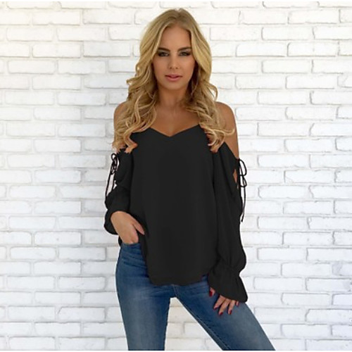 Women's Solid Colored Lace up Blouse Daily Strap Black / Red / Royal Blue / Gray
Women's Solid Colored Lace up Blouse Daily Strap Black / Red / Royal Blue / Gray