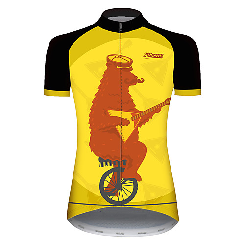 21Grams Women's Short Sleeve Cycling Jersey Black / Yellow Novelty Animal Bear Bike Jersey Top Mountain Bike MTB Road Bike Cycling UV Resistant Breathable Quick Dry Sports Clothing Apparel / Stretchy
21Grams Women's Short Sleeve Cycling Jersey Black / Yellow Novelty Animal Bear Bike Jersey Top Mountain Bike MTB Road Bike Cycling UV Resistant Breathable Quick Dry Sports Clothing Apparel / Stretchy