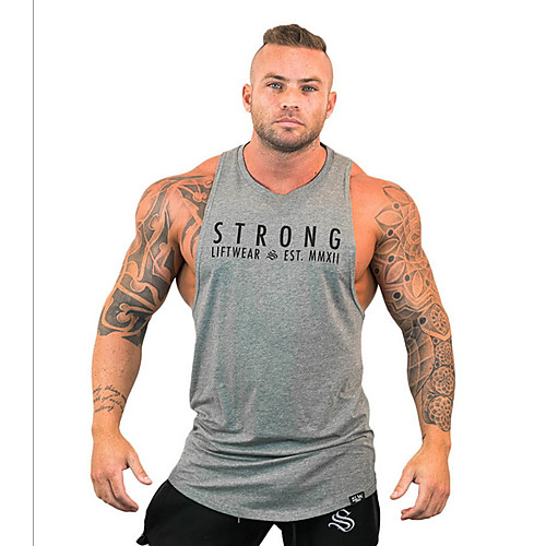 Men's Letter Tank Top - Cotton Sports Round Neck White / Black / Gray / Sleeveless
Men's Letter Tank Top - Cotton Sports Round Neck White / Black / Gray / Sleeveless
