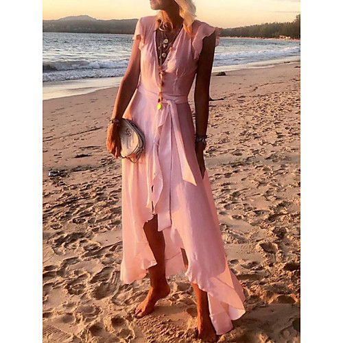 Women's Asymmetrical Sheath Dress - Short Sleeves Solid Color V Neck Elegant Blushing Pink S M L XL XXL XXXL
Women's Asymmetrical Sheath Dress - Short Sleeves Solid Color V Neck Elegant Blushing Pink S M L XL XXL XXXL