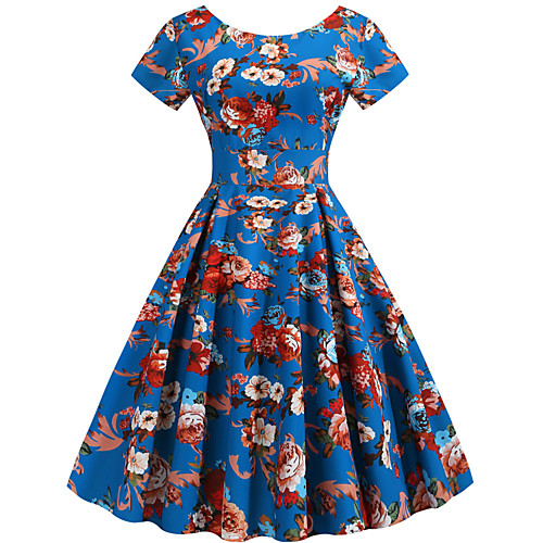 Women's A Line Dress - Short Sleeves Floral Print Patchwork Print Street chic Party Daily Belt Not Included Blue S M L XL XXL / Cotton
Women's A Line Dress - Short Sleeves Floral Print Patchwork Print Street chic Party Daily Belt Not Included Blue S M L XL XXL / Cotton