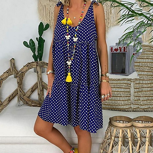 Women's Shift Dress - Sleeveless Polka Dot Strap Elegant Black Purple Red Green Navy Blue S M L XL XXL XXXL XXXXL XXXXXL
Women's Shift Dress - Sleeveless Polka Dot Strap Elegant Black Purple Red Green Navy Blue S M L XL XXL XXXL XXXXL XXXXXL