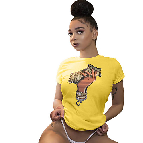 Women's Geometric Print T-shirt Daily White / Black / Blue / Purple / Yellow / Blushing Pink / Fuchsia / Light Blue
Women's Geometric Print T-shirt Daily White / Black / Blue / Purple / Yellow / Blushing Pink / Fuchsia / Light Blue