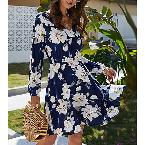 Women's Mini Shirt Dress - Long Sleeve Print V Neck Blushing Pink Dusty Blue S M L XL
Women's Mini Shirt Dress - Long Sleeve Print V Neck Blushing Pink Dusty Blue S M L XL