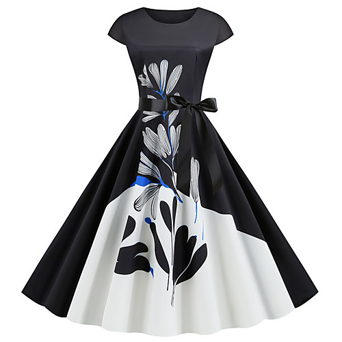 Women's Sheath Dress - Half Sleeve Floral Print Print Street chic Daily Going out Black S M L XL XXL
Women's Sheath Dress - Half Sleeve Floral Print Print Street chic Daily Going out Black S M L XL XXL