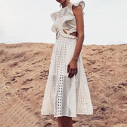 A-Line Cut Out Sexy Holiday Cocktail Party Dress Jewel Neck Short Sleeve Ankle Length Lace with Ruffles Lace Insert 2020
A-Line Cut Out Sexy Holiday Cocktail Party Dress Jewel Neck Short Sleeve Ankle Length Lace with Ruffles Lace Insert 2020