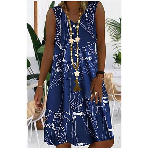 Women's Loose Dress - Sleeveless Print V Neck Loose Black Blue Red S M L XL XXL XXXL XXXXL XXXXXL
Women's Loose Dress - Sleeveless Print V Neck Loose Black Blue Red S M L XL XXL XXXL XXXXL XXXXXL