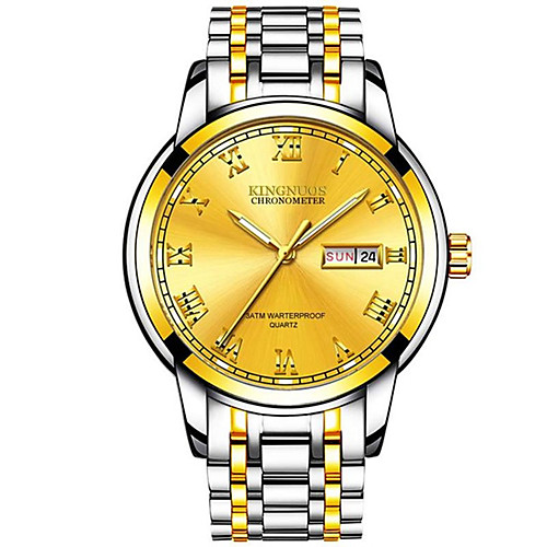 KINGNUOS Men's Steel Band Watches Quartz Stylish Stainless Steel Silver 30 m Water Resistant / Waterproof Calendar / date / day Noctilucent Analog Casual - Black / Silver BlackGloden WhiteGold Two
KINGNUOS Men's Steel Band Watches Quartz Stylish Stainless Steel Silver 30 m Water Resistant / Waterproof Calendar / date / day Noctilucent Analog Casual - Black / Silver BlackGloden WhiteGold Two