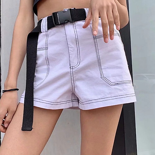 Women's Sporty Shorts Pants - Solid Colored White Black S M L
Women's Sporty Shorts Pants - Solid Colored White Black S M L